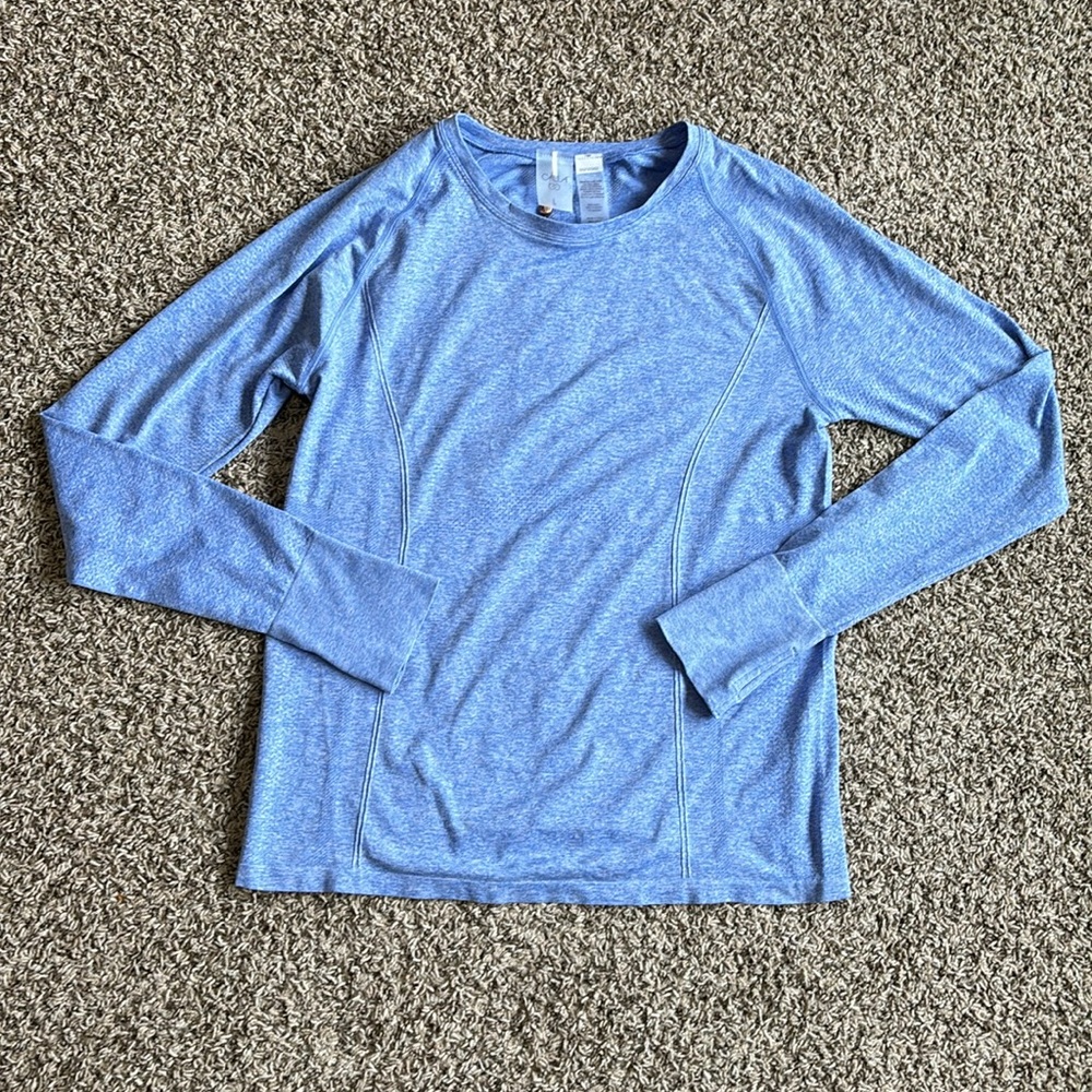 CALIA NWT Women’s Seamless Long Sleeve Tee Sky Breeze Size Large